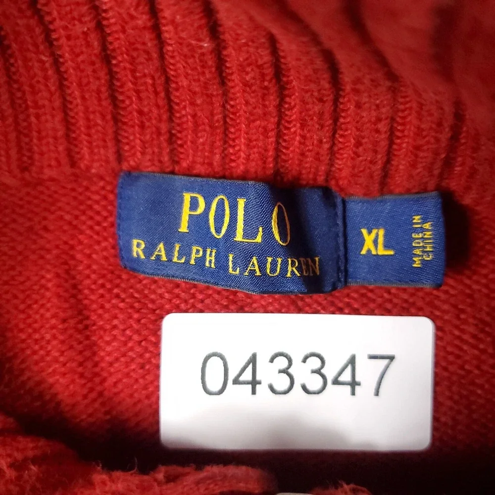 Ralph Lauren Sweater Mens XL Red Pony Casual 1/4 Zip Pullover Sweatshirt